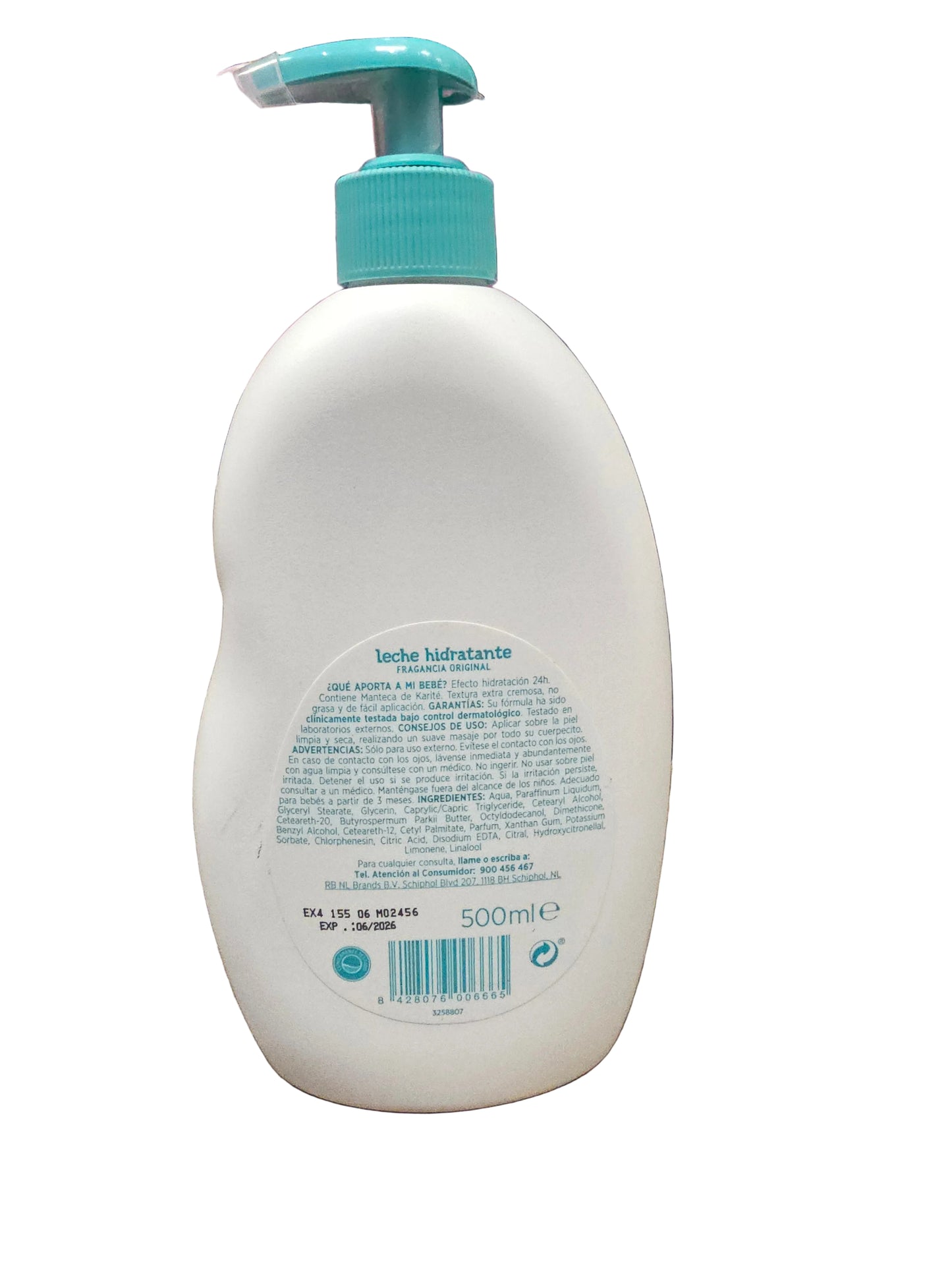 Nenuco Moisturizing Milk with a pump dispenser.