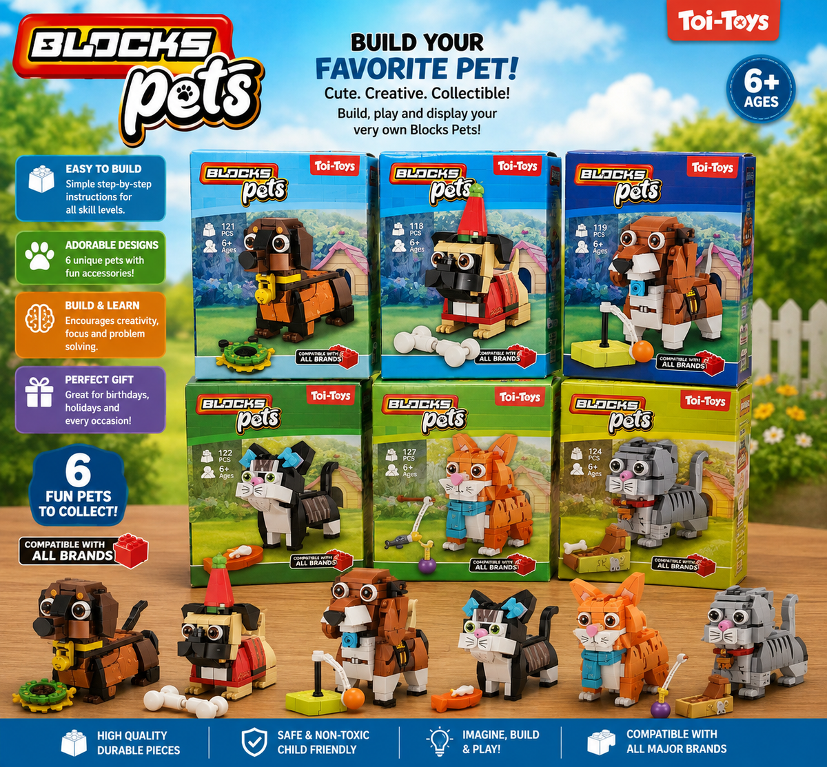 Toi-Toys Block Pets Buildable Animal Brick Toy