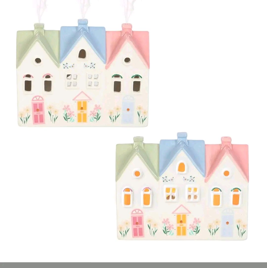 Pastel House Shaped Incense Cone Burner/Tealight Holder