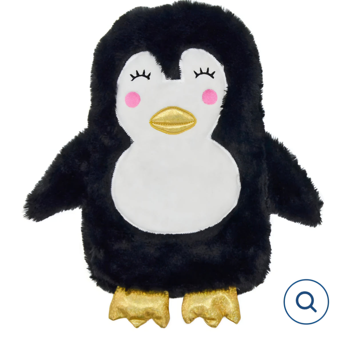 Penguin Hot Water Bottle Plush Cover Gold Sparkle 1 Litre