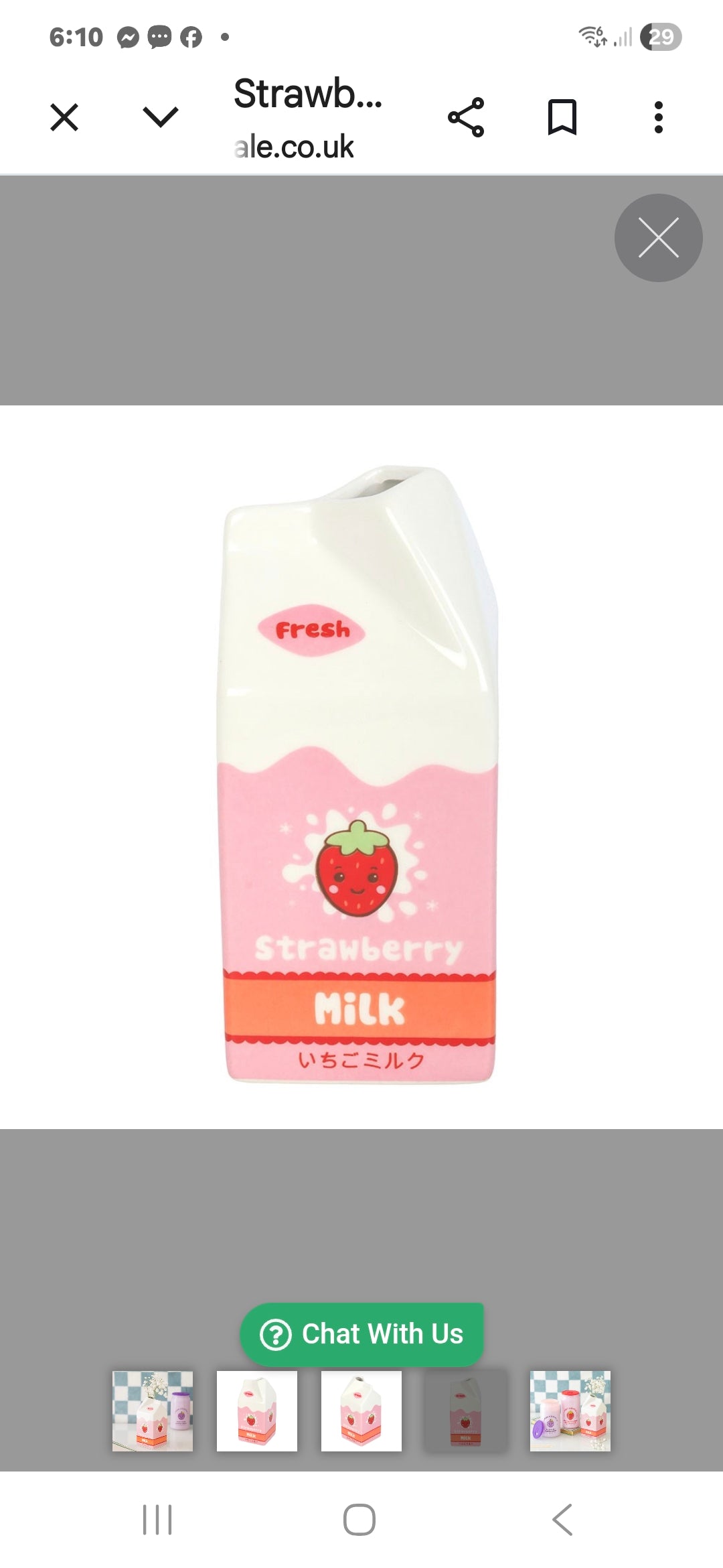 Strawberry Milk Carton Flower Vase