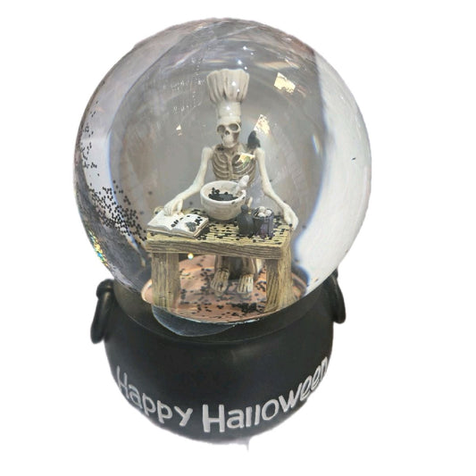 Halloween snowglobe with skeleton  chef