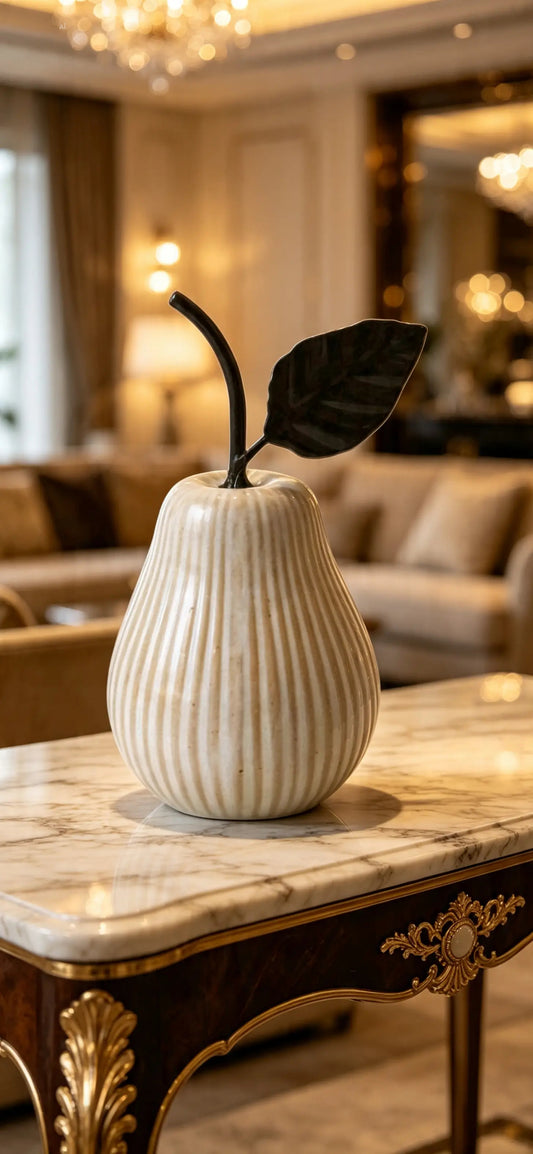 Porcelain Pear Deco, 12cm Decorative Ornaments Fruit - Home Decor - Plants