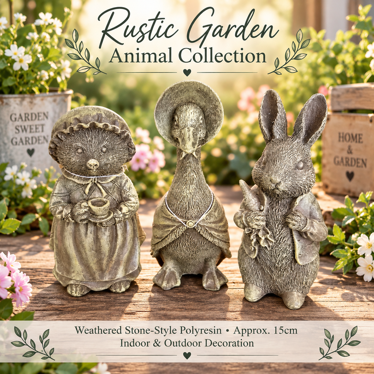 Set of 3 Beatrix Potter inspired figures
