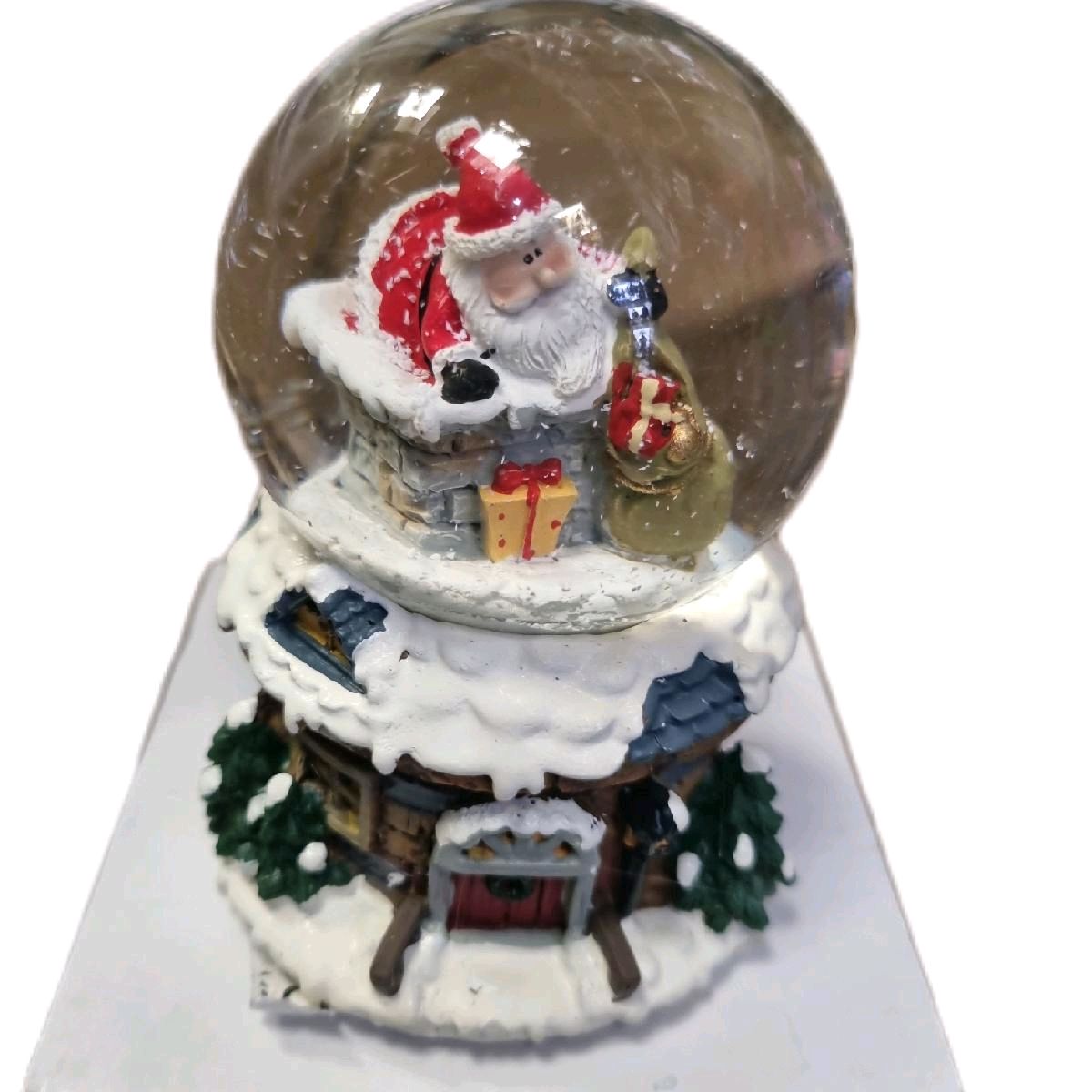 Santa & Chimney Snow Globe - Christmas Decoration Ornaments