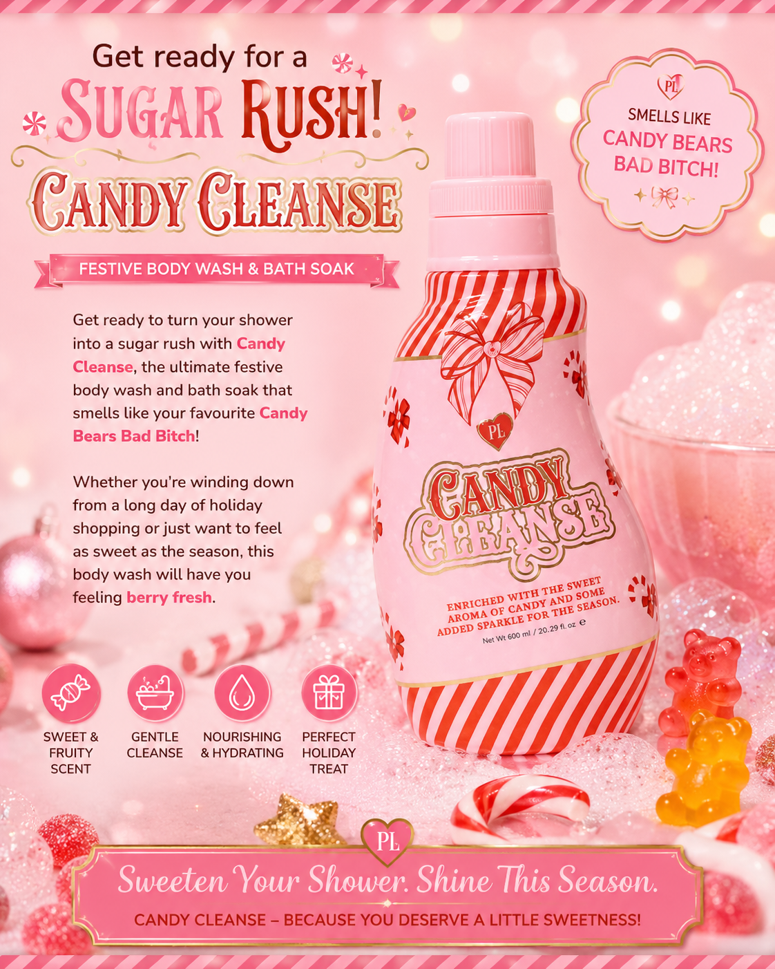 Candy cleanse bath soak