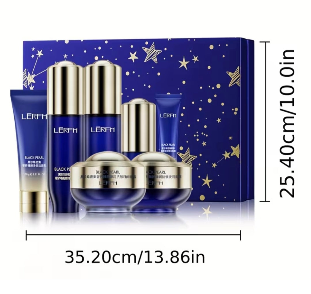 LĒRFM Lanifangke Black Pearl Intensive Luxurious 7-Piece korean gift set Cruelty Free：100% Cruelty Free — Never tested on animals at any stage of production.