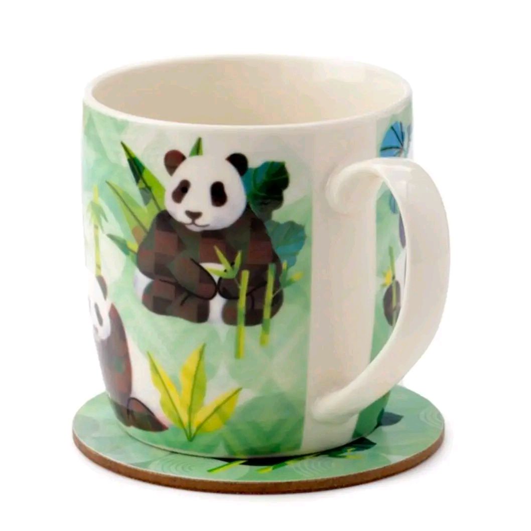 Panda Kingdom Porcelain Mug & Coaster Set