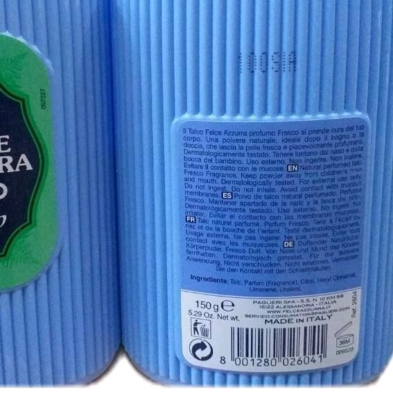 Felce Azzurra Fresh Talc Body Care - Talco Fresco for Skin Care Daily Scent Scented Smooth Fragrances Gentle Powder Natural Ingredients - Cosmetic