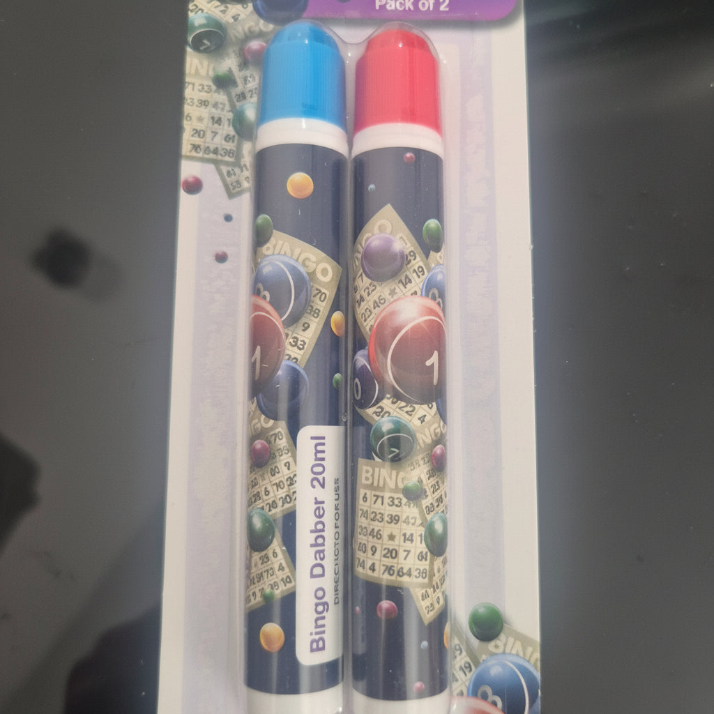 2 pcs Bingo dabbers red and blue