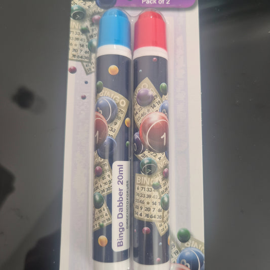 2 pcs Bingo dabbers red and blue
