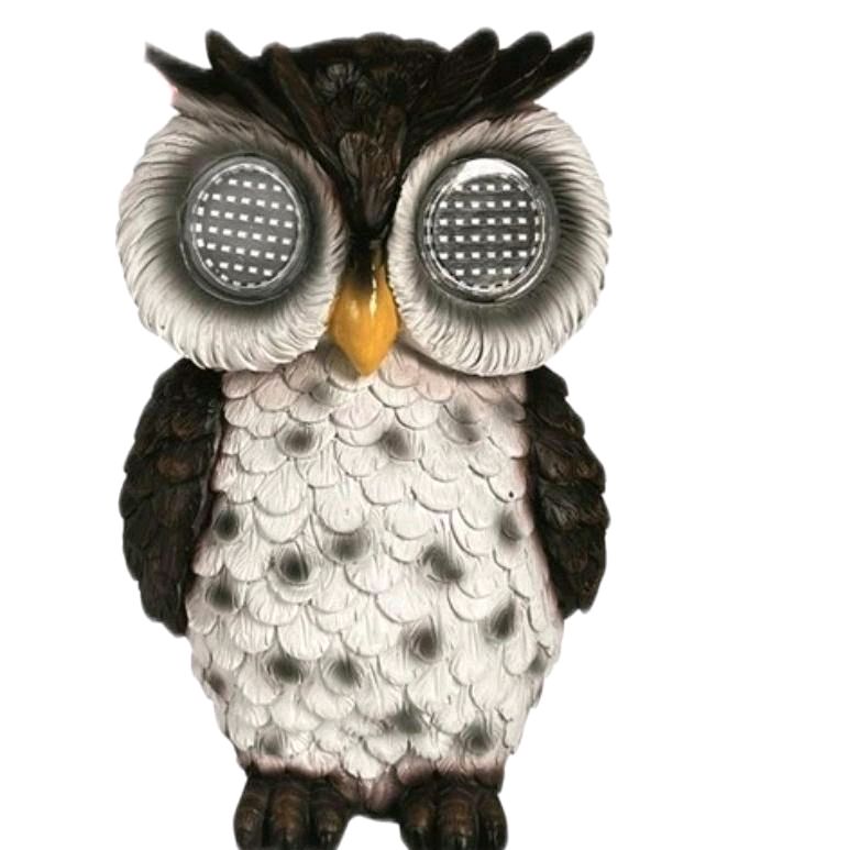 Solar Owl 20.5cm Garden Ornament with Unique Design and Solar Feature