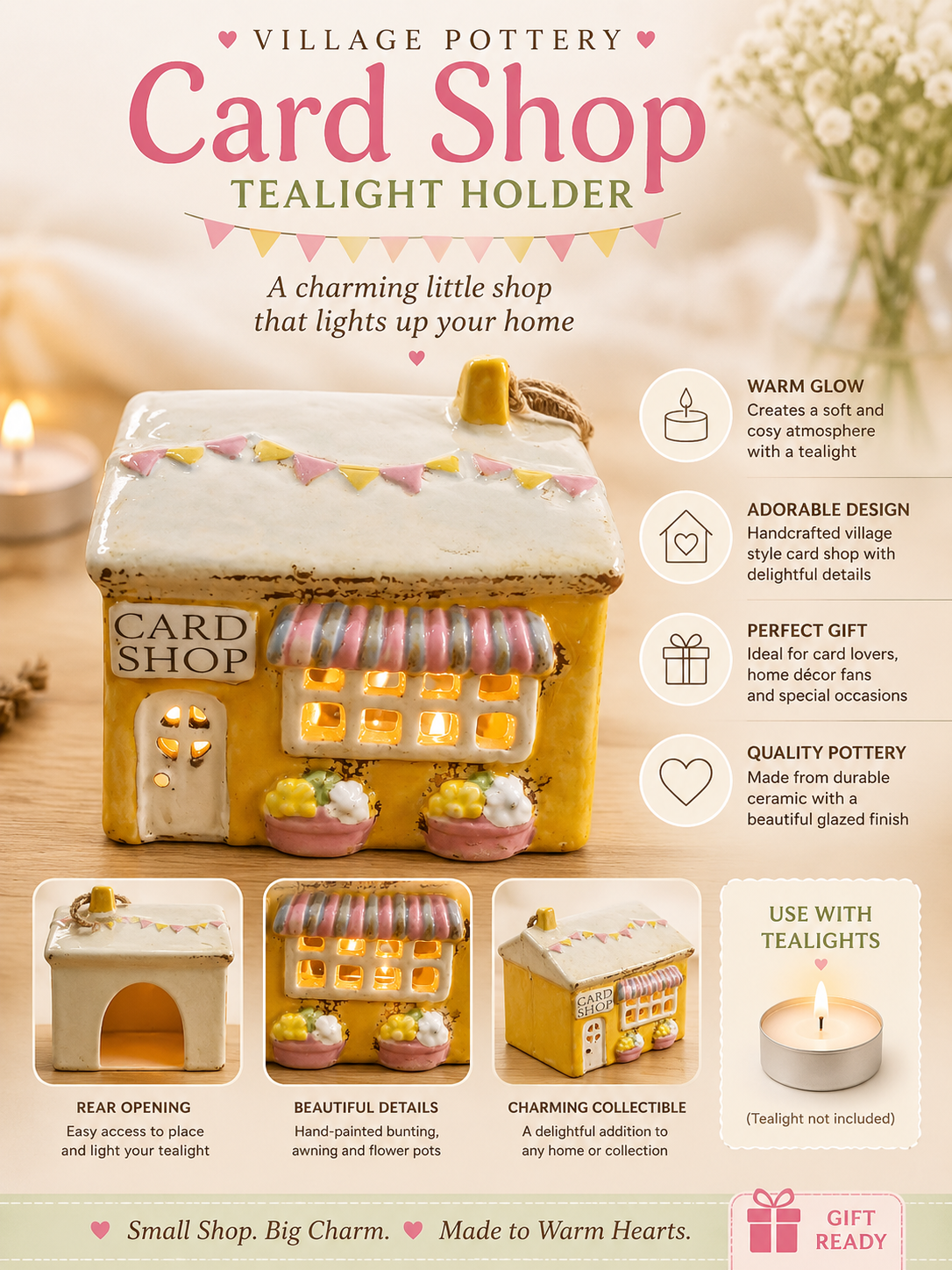 Village Pottery Card Shop Tealight Holder