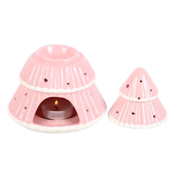Pink Christmas Tree Wax Burner | Home Fragrance Decor Aroma