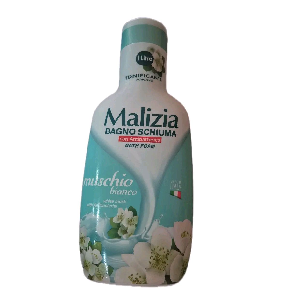 Malizia Italian Bath Foam 1litre in white musk with antibacterial properties