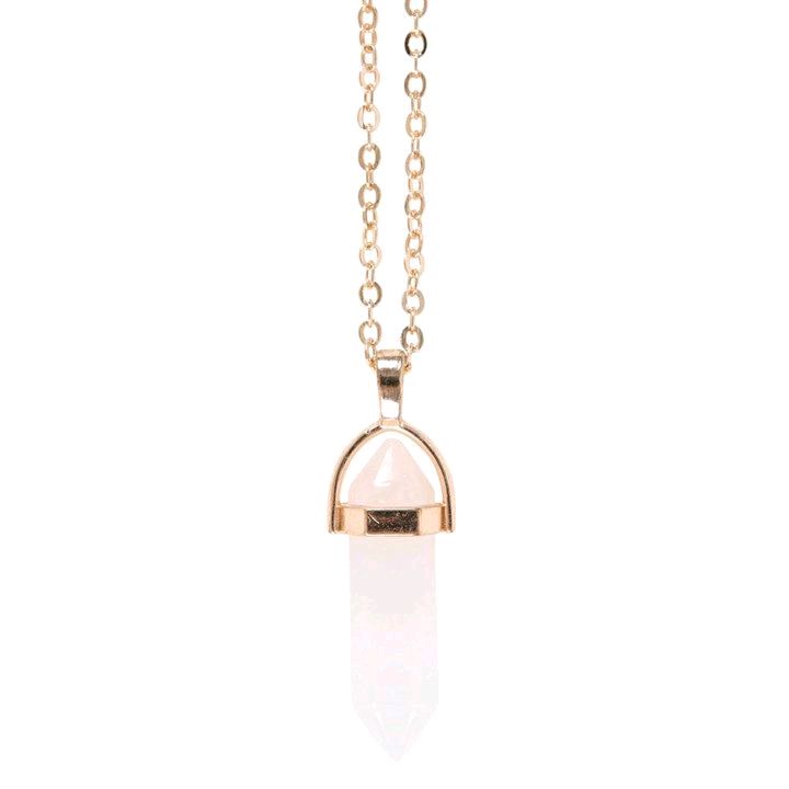 Clear Quartz Crystal Necklace Greeting Card