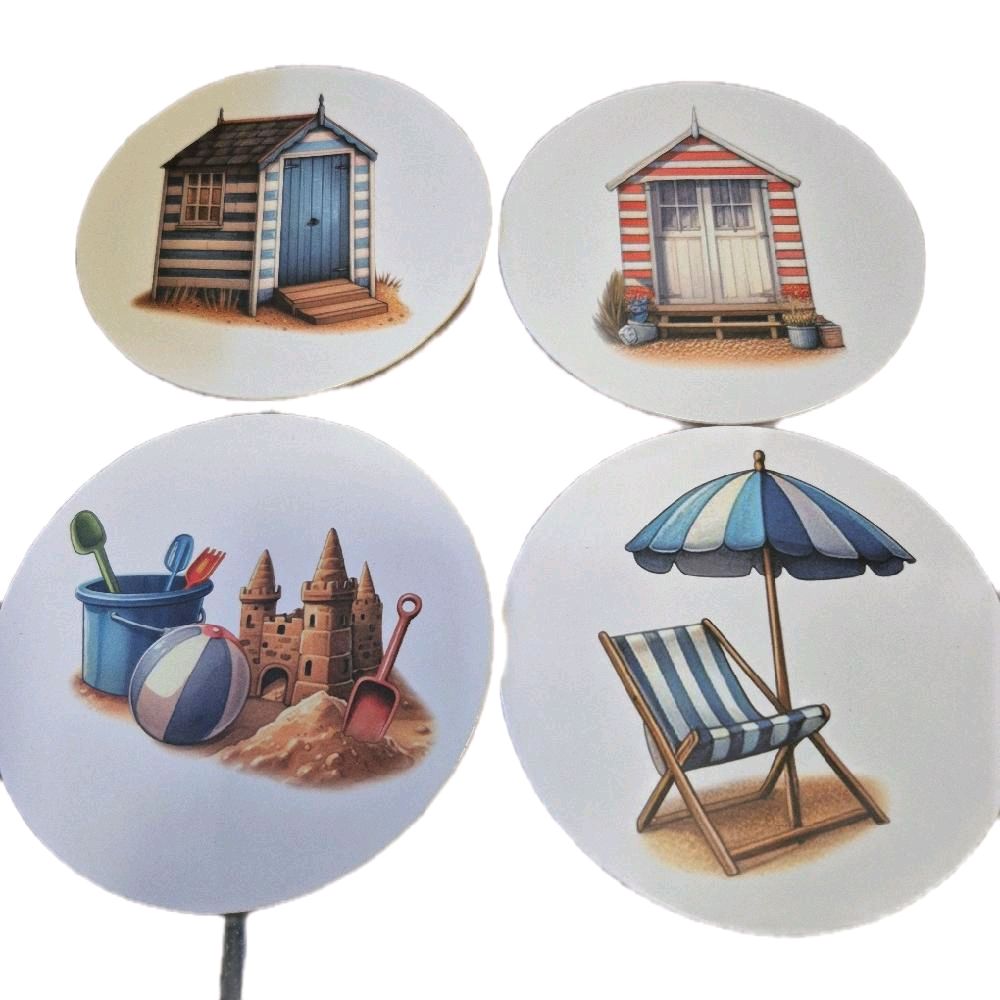 Seaside Coaster Set of 4 - Cork, Stylish Tableware