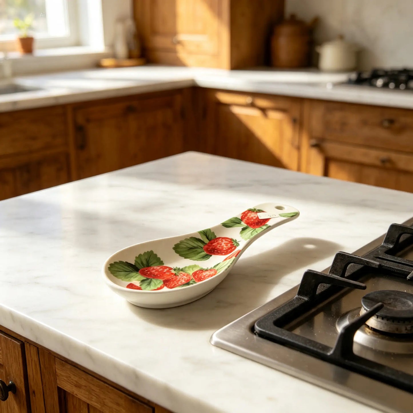 Strawberry spoon rest