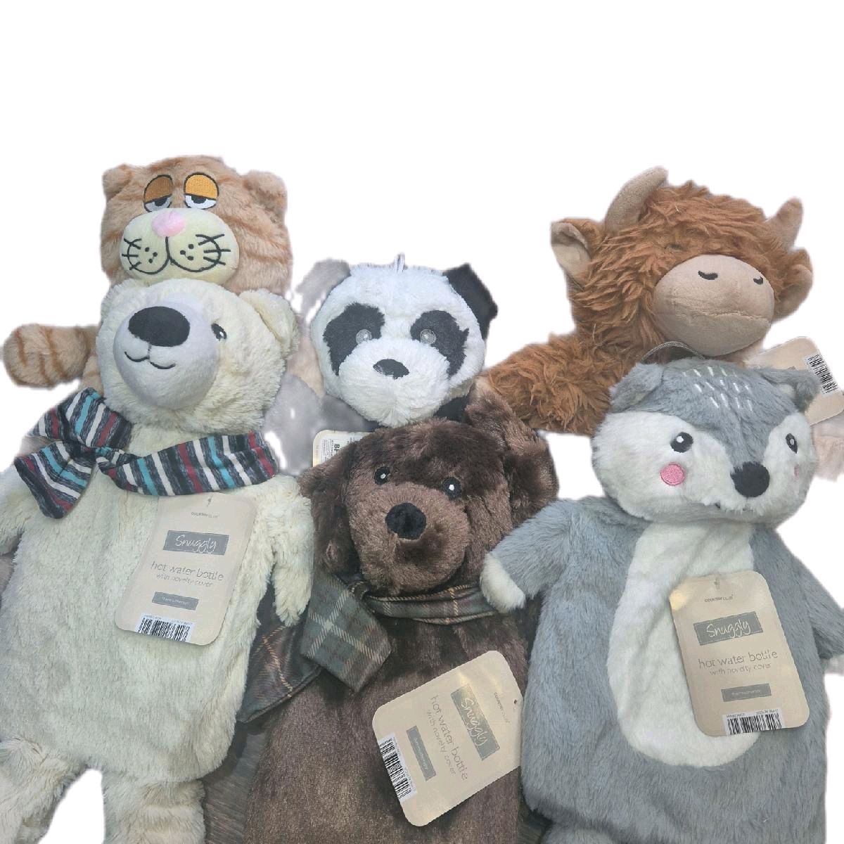 Snuggly Hot Water Bottles with Novelty Cover - Various Designs Comfortable Cozy