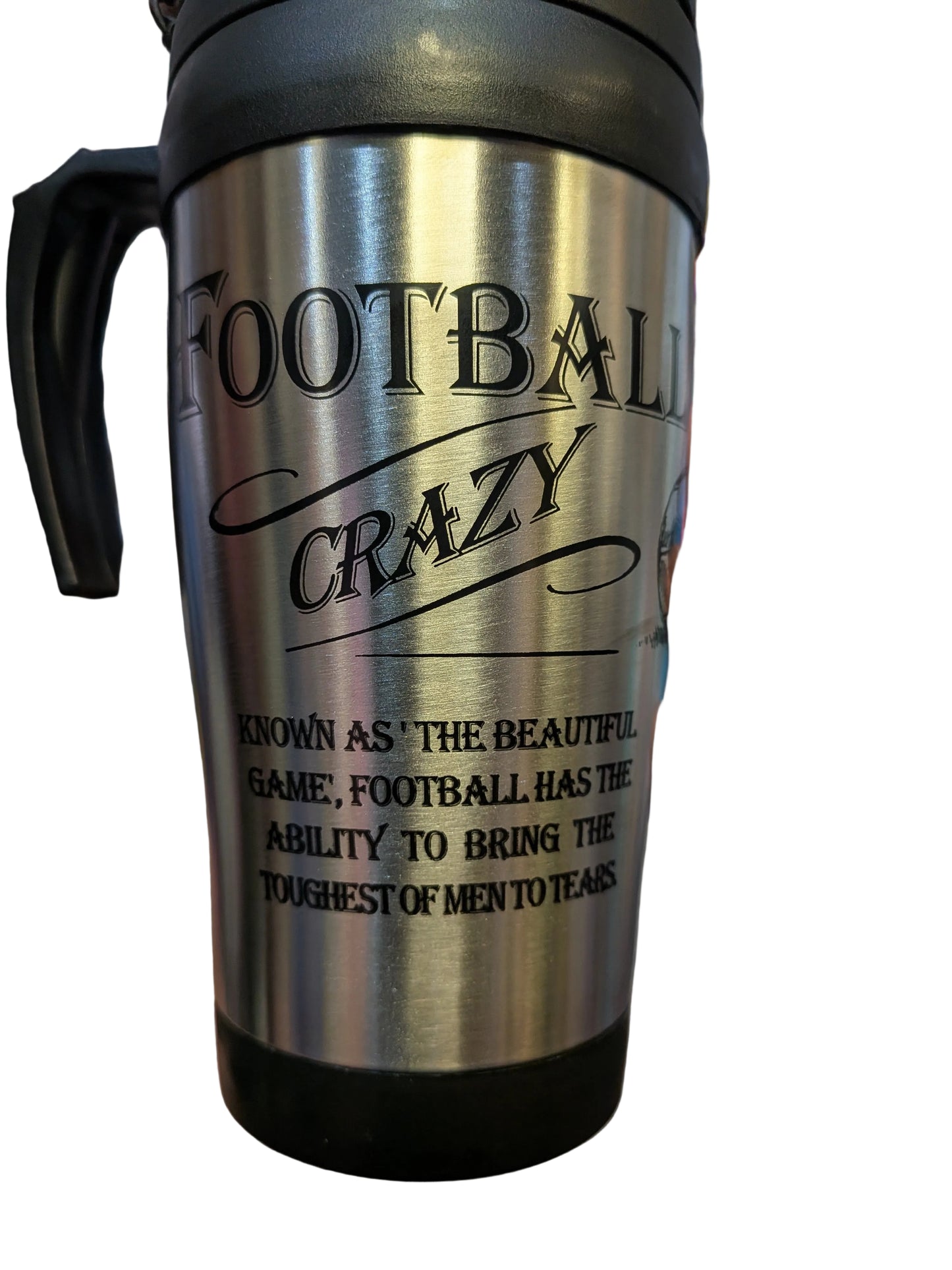 Football crazy insulated travel mug