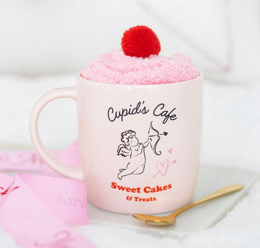 Cupid's Cafe Mug, Spoon and Socks Set