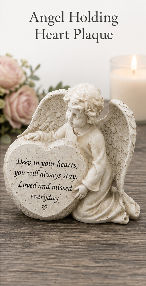 Graveside plaques with angel and verse, 3 designs