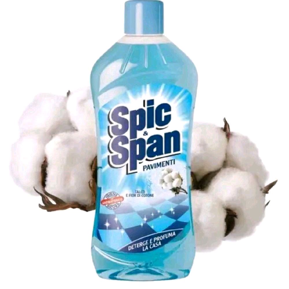 Spic & Span FLOORS 1LT Talc and Cotton Flower Detergent for Household Cleaning Cleaner Scented Fragrance with Talcum Powder and Cotton Flowers - Perfume