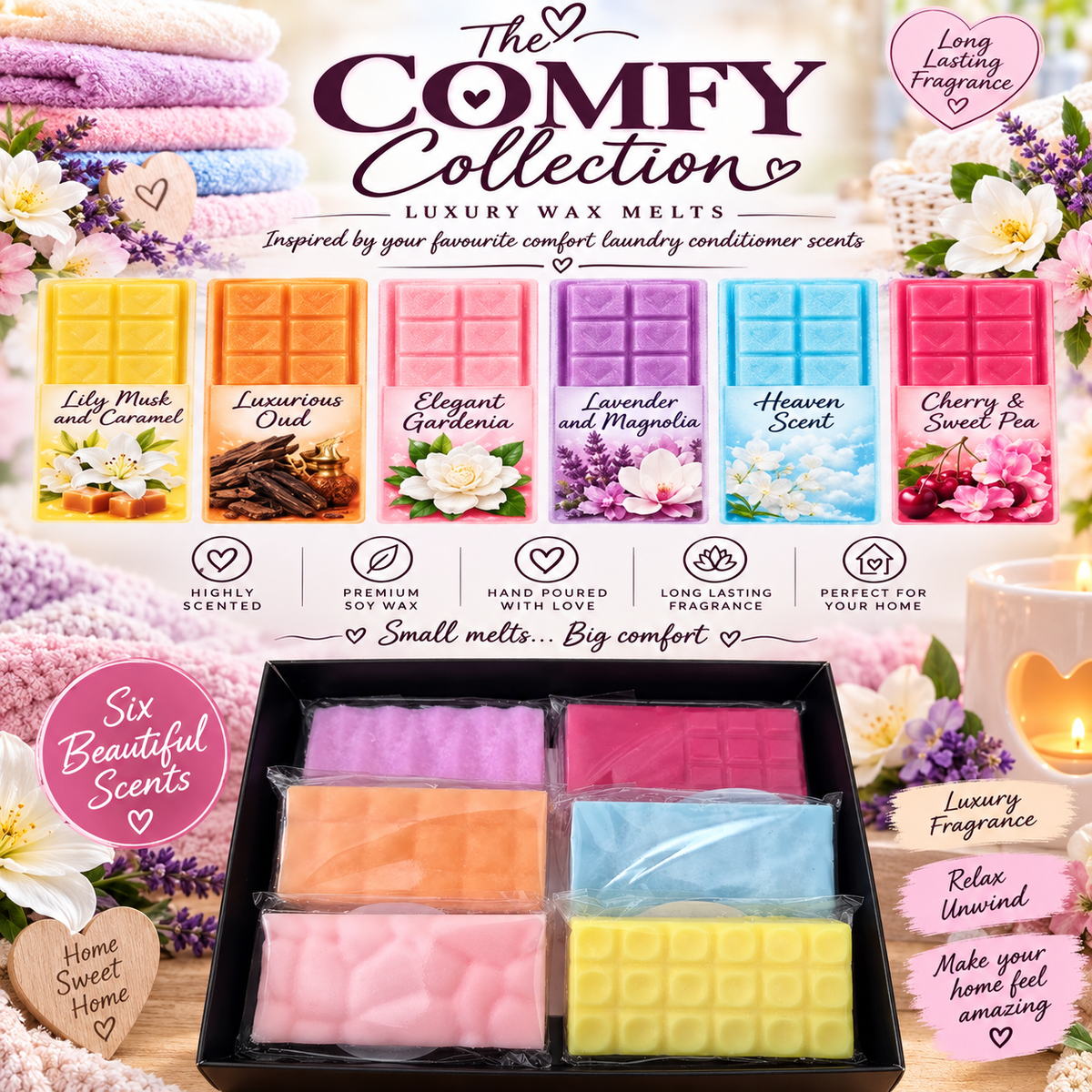 The Comfy Collection wax melts