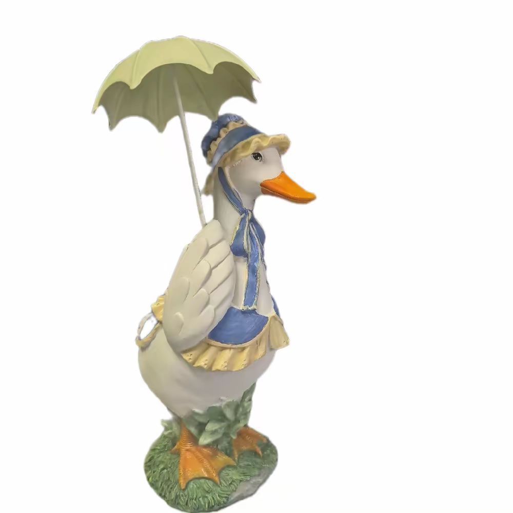 Lady Duck in Bonnet with Umbrella