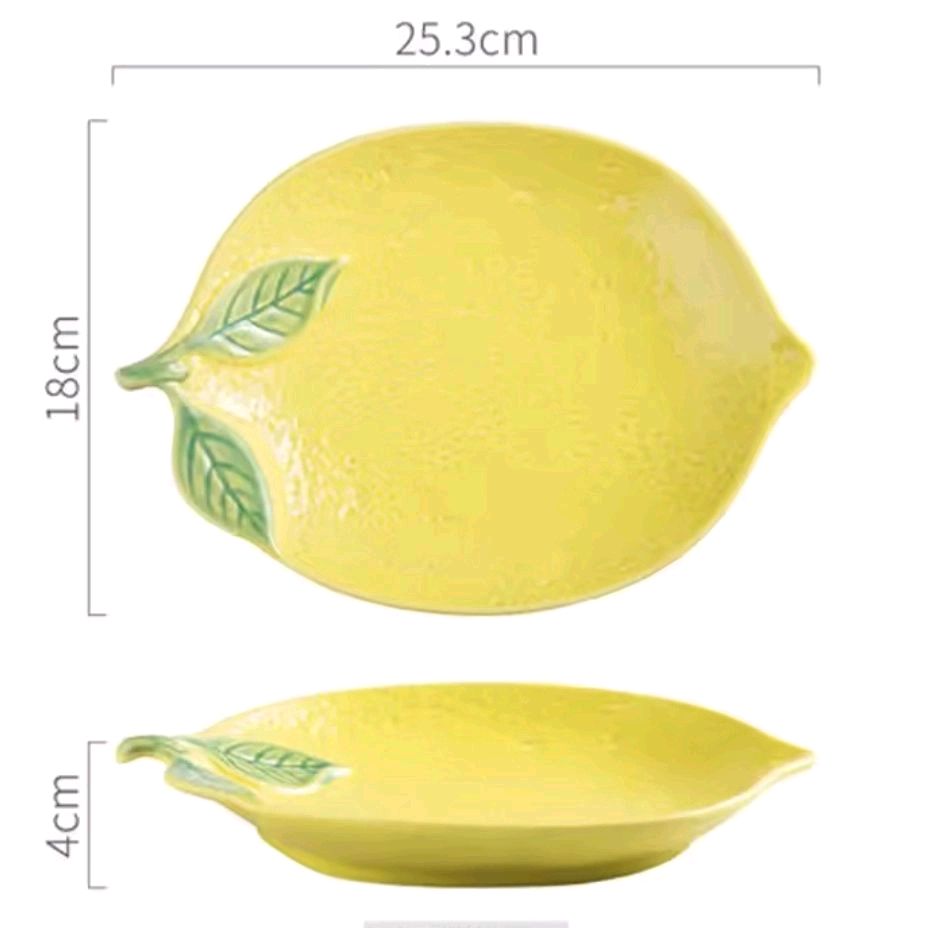 Lemon Shaped Serving Plate for Home and Party Use Dish