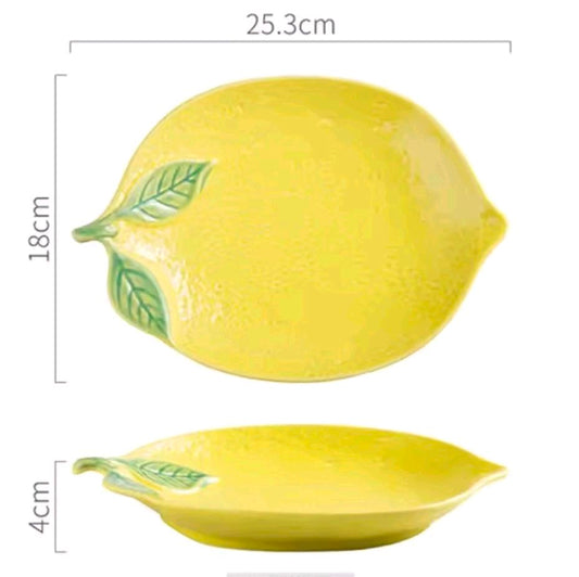 Lemon Shaped Serving Plate for Home and Party Use Dish