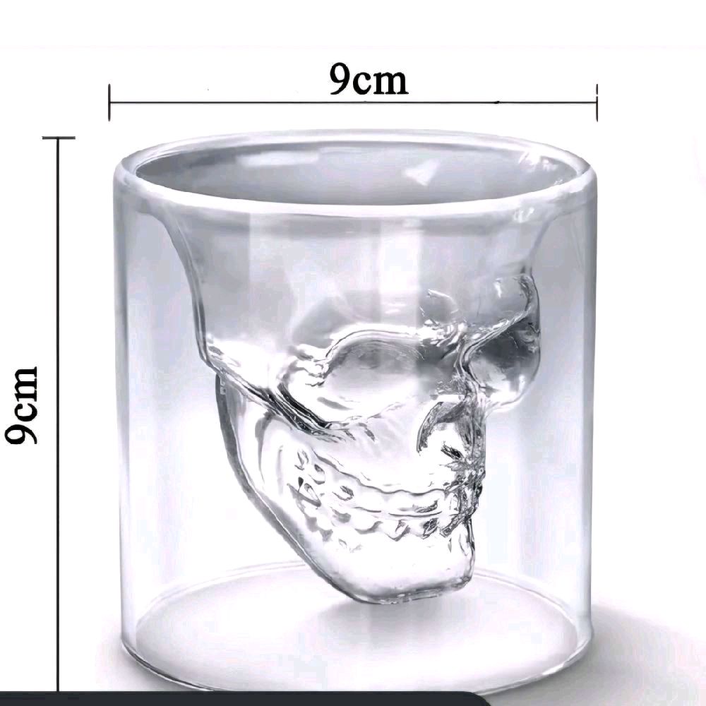 Whiskey Glass Crystal Skull Shot Glass Wine Beer Cocktails Cup, 250ml Drinkware Tumblers