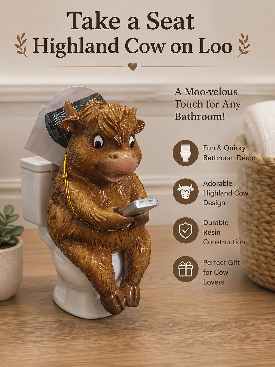 Take a Seat Highland Cow on Loo