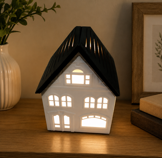 Black & White Mayfair House Electric Wax Melt Burner - Perfect for Home Decor and Ornaments