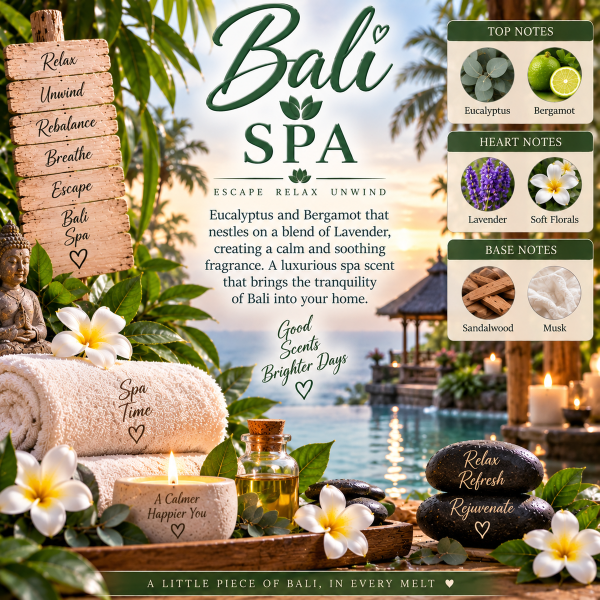 Spa and relaxation inspired wax melts various scents