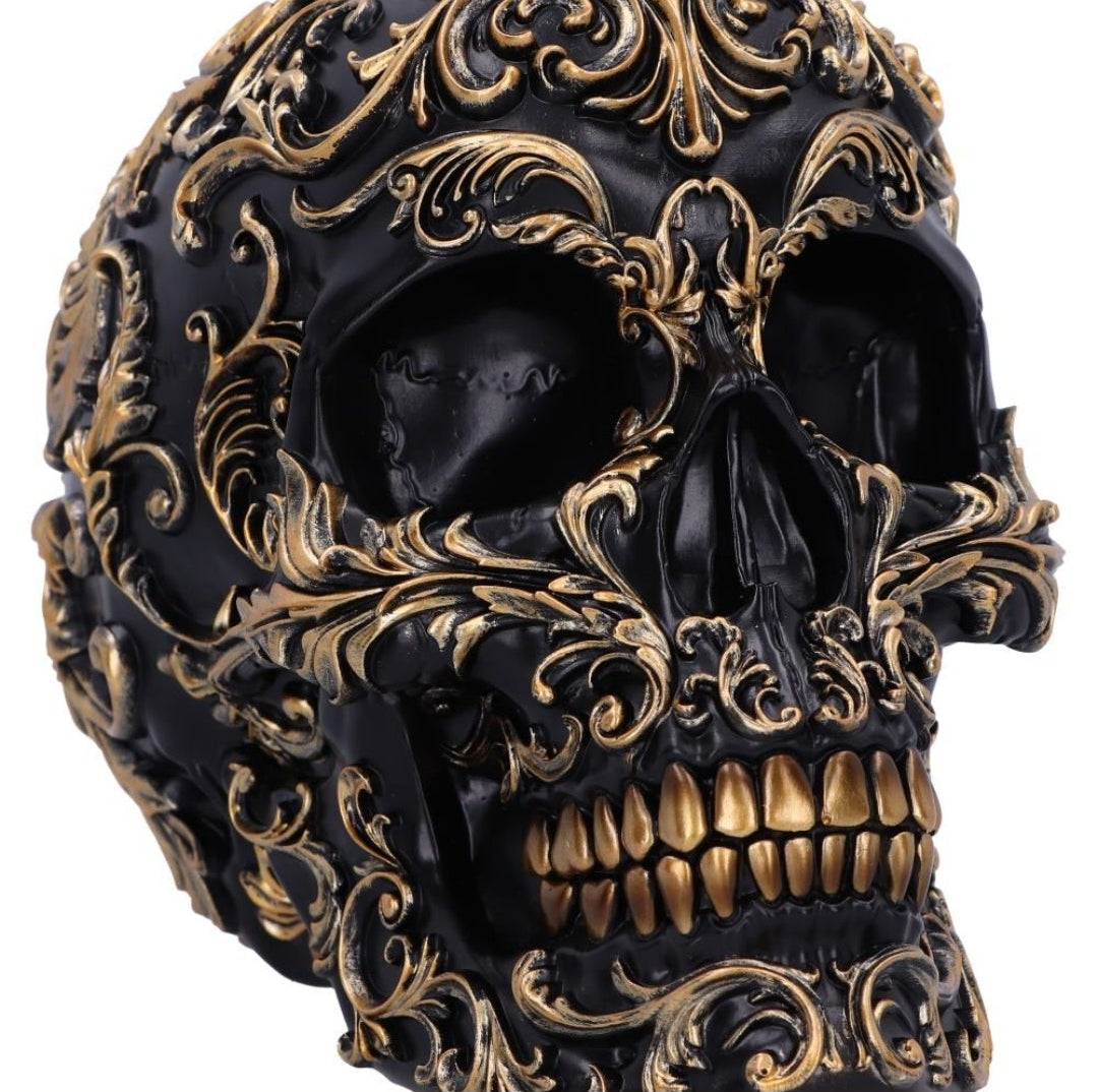Renaissance 19cm Black and Gold Skull