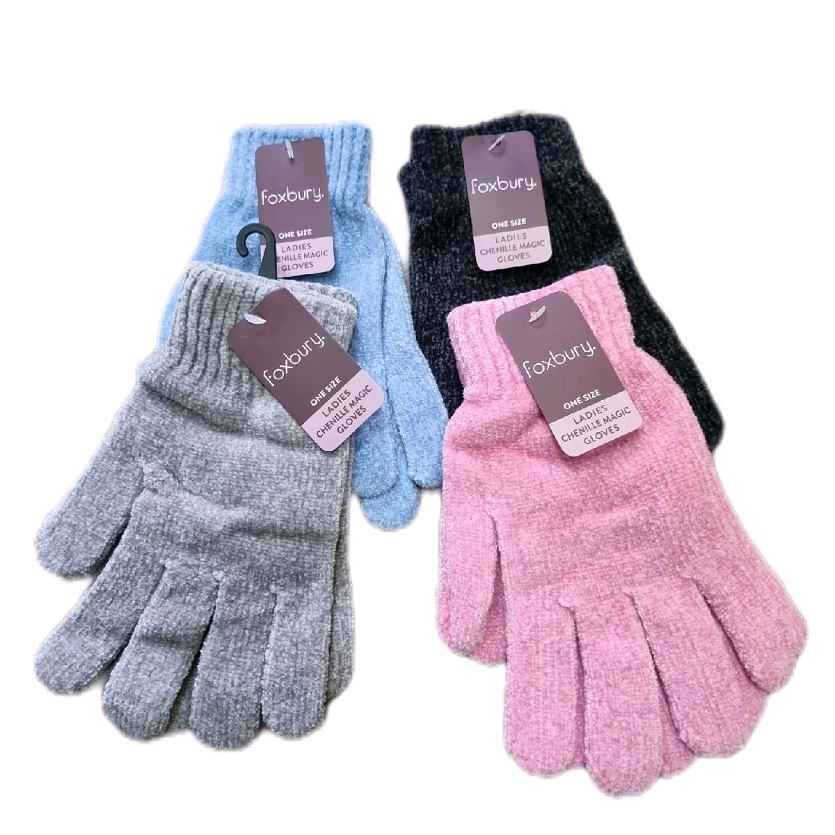 Ladies Chenille Winter Gloves - Soft and Cozy