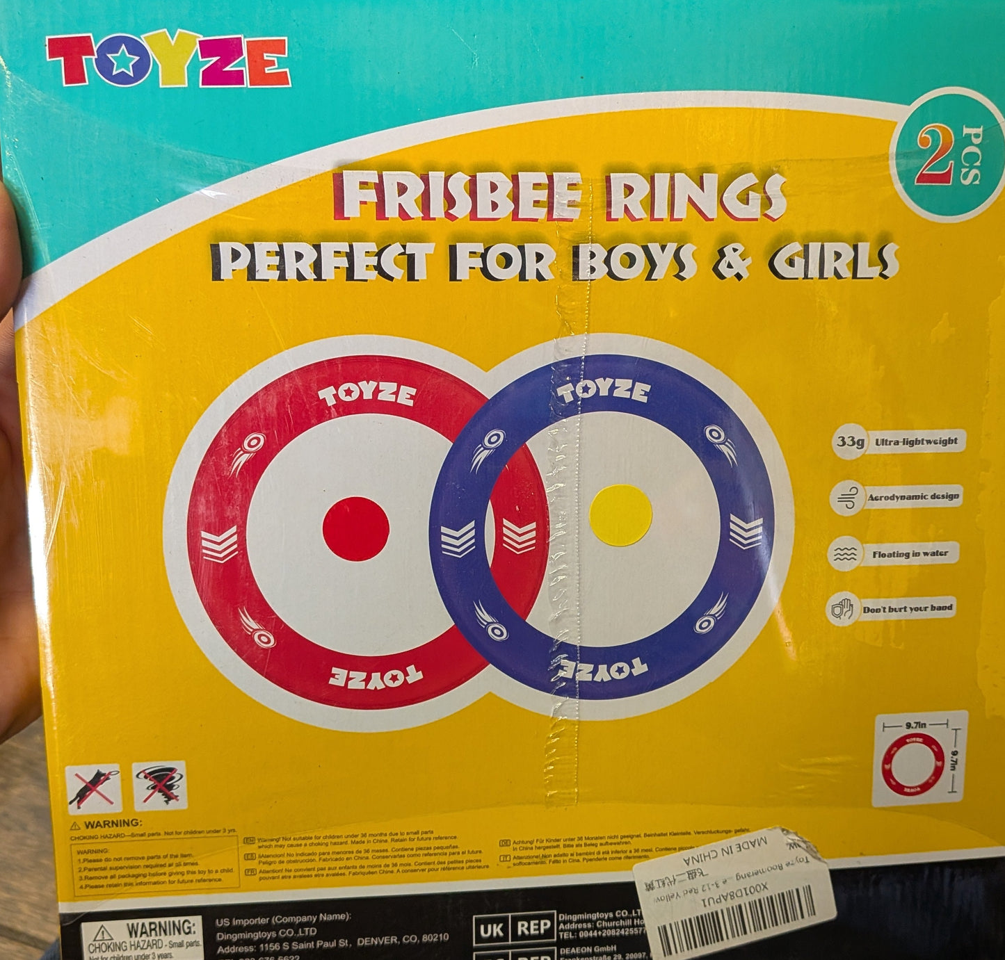 Toyze "I Wish I Was Fly" Family Games Flying Disk