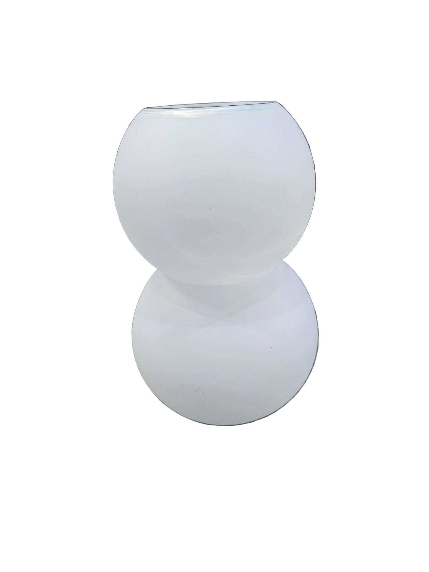 Frosted Glass Vase in White