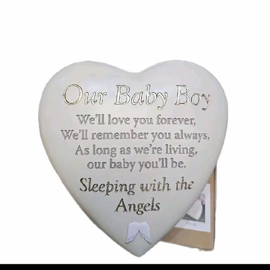 Thoughts of you, Angel baby Graveside heart plaque