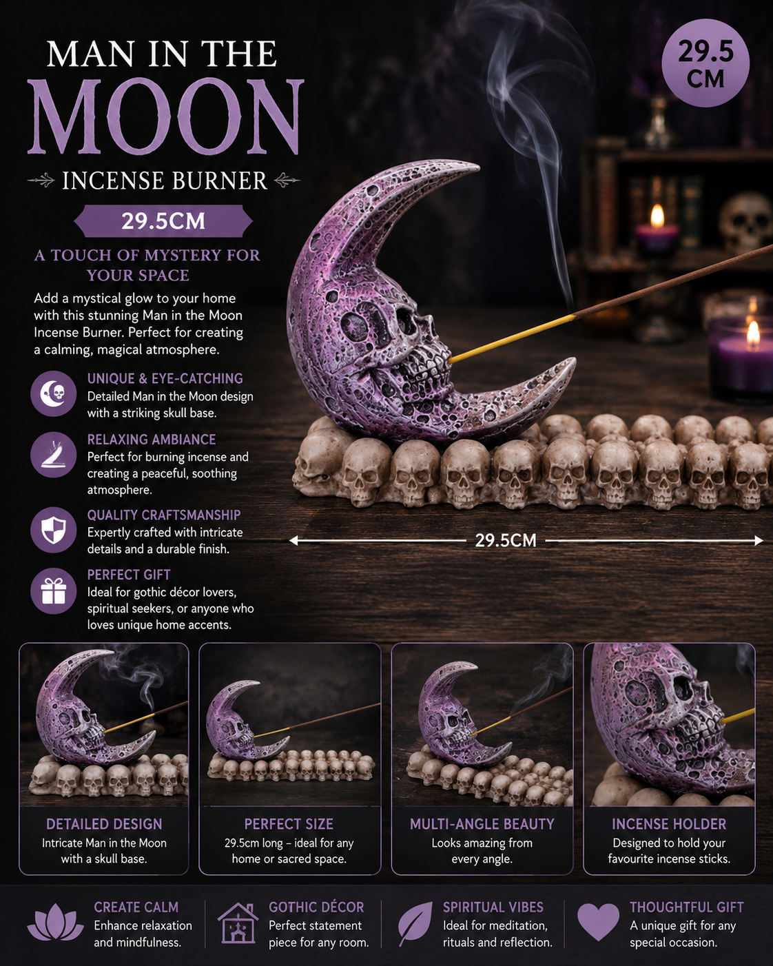 Man in the Moon Incense Burner 29.5cm