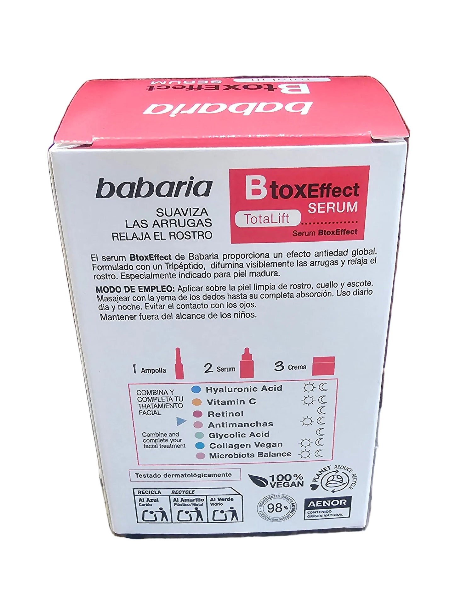 Babaria Total Lift Botox Effect Serum for Skin Comfort - Skincare Moisturize Hydrate Moisturizing