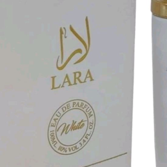 Lara White Eau de Parfum 100ml - Fragrance in Elegant White Bottle with Gold Accents